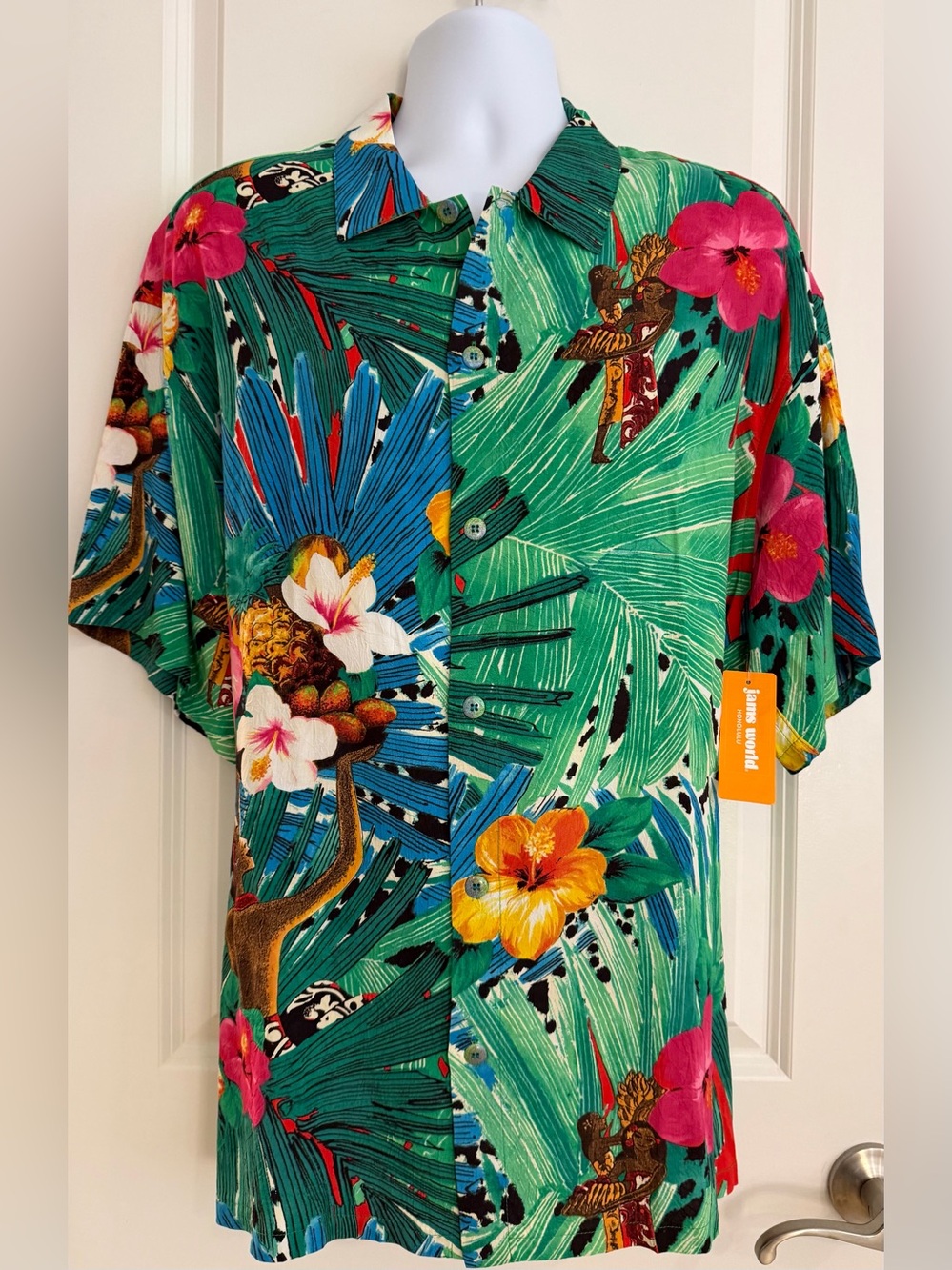 JAMS WORLD Aloha Hawaiian Short Sleeve Shirt Tropicala XL NWT